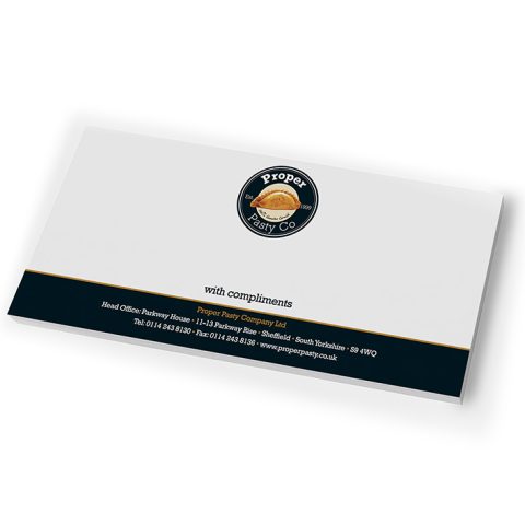 Proper Pasty compliment slips