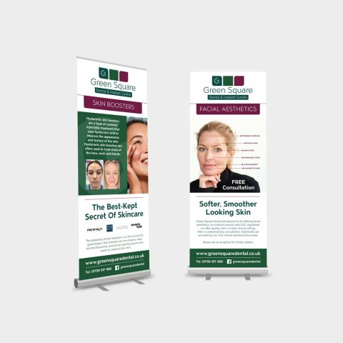 Green Square Dental roller banner
