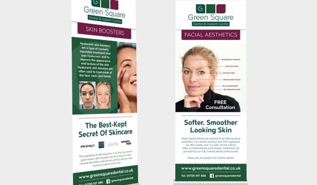 Green Square Dental roller banner